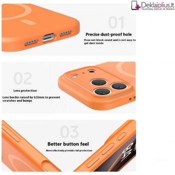 Guminis dėklas su magsafe - oranžinis (Apple Iphone 17 Pro Max/18 Pro Max)